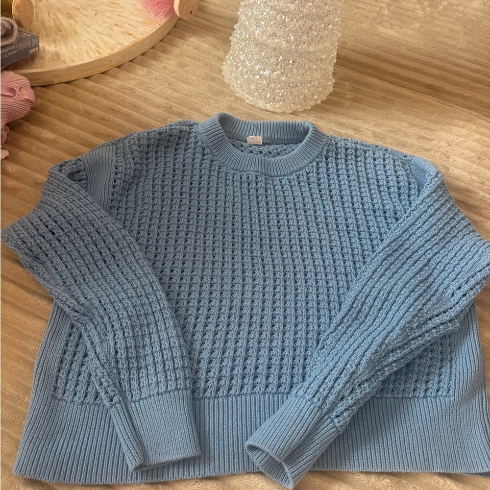 Old Navy Light Blue Open Knit Sweater